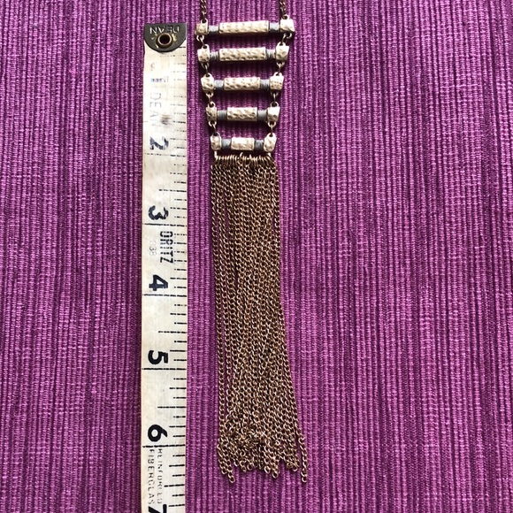 Gold Fringe Necklace NWOT - Picture 6 of 6